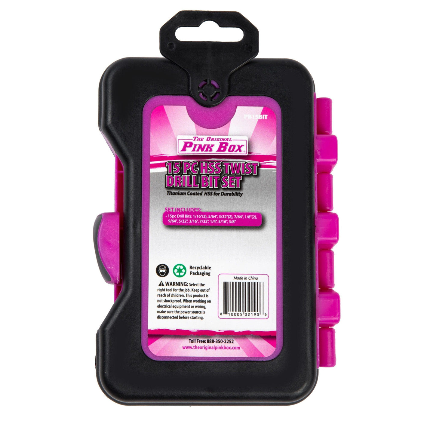 15-Piece HSS Twist Drill Bits Set