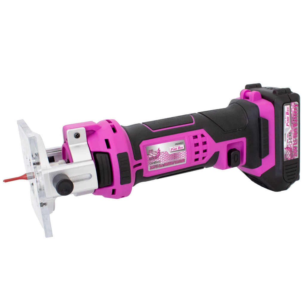 The Original Pink Box 20V cordless drywall cut-out tool with 2.0Ah lithium-ion battery