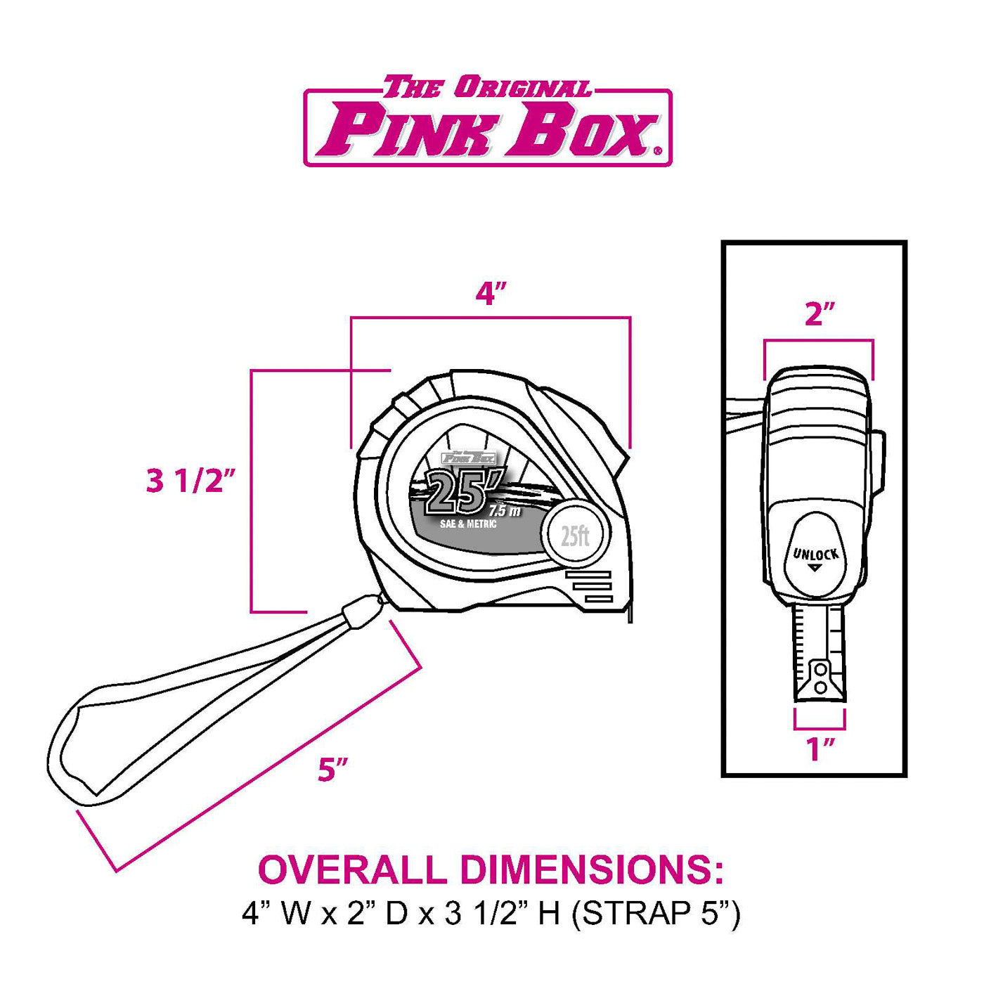 25 ft Auto Locking Tape Measure