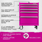 26-Inch 5-Drawer Rolling Bottom Cabinet