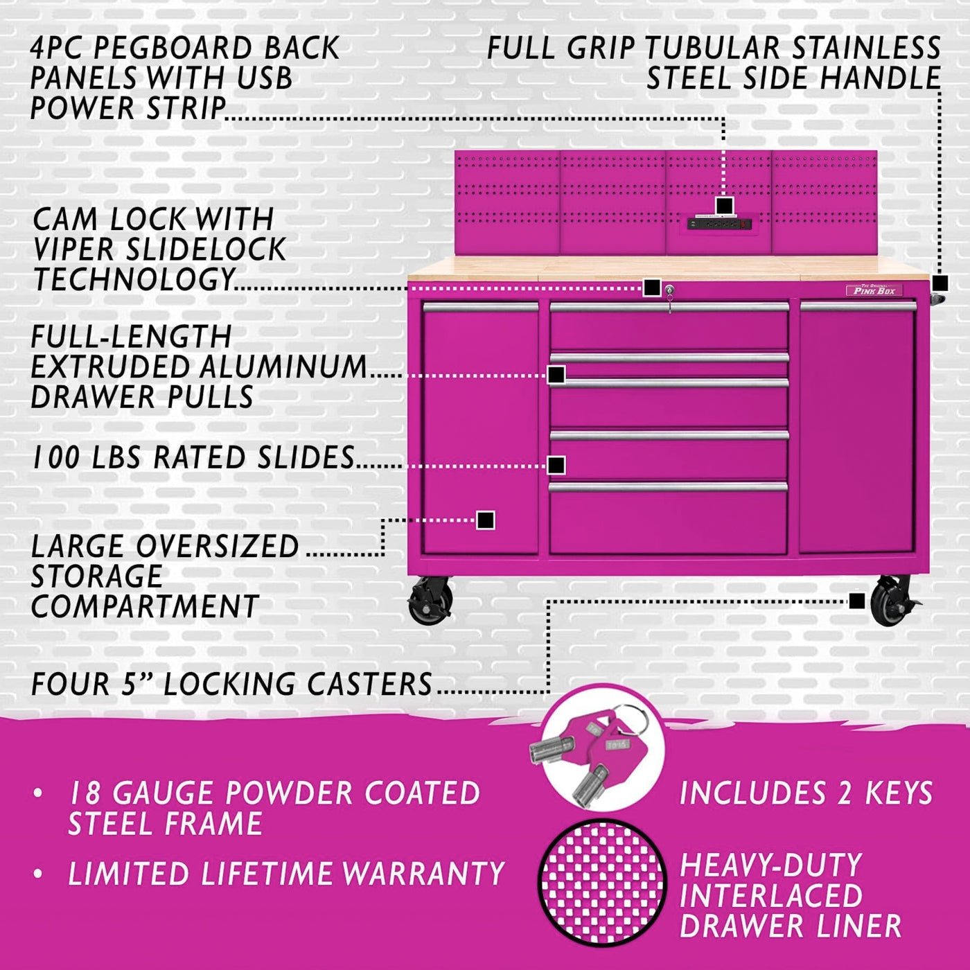 60-Inch 7-Drawer Workstation