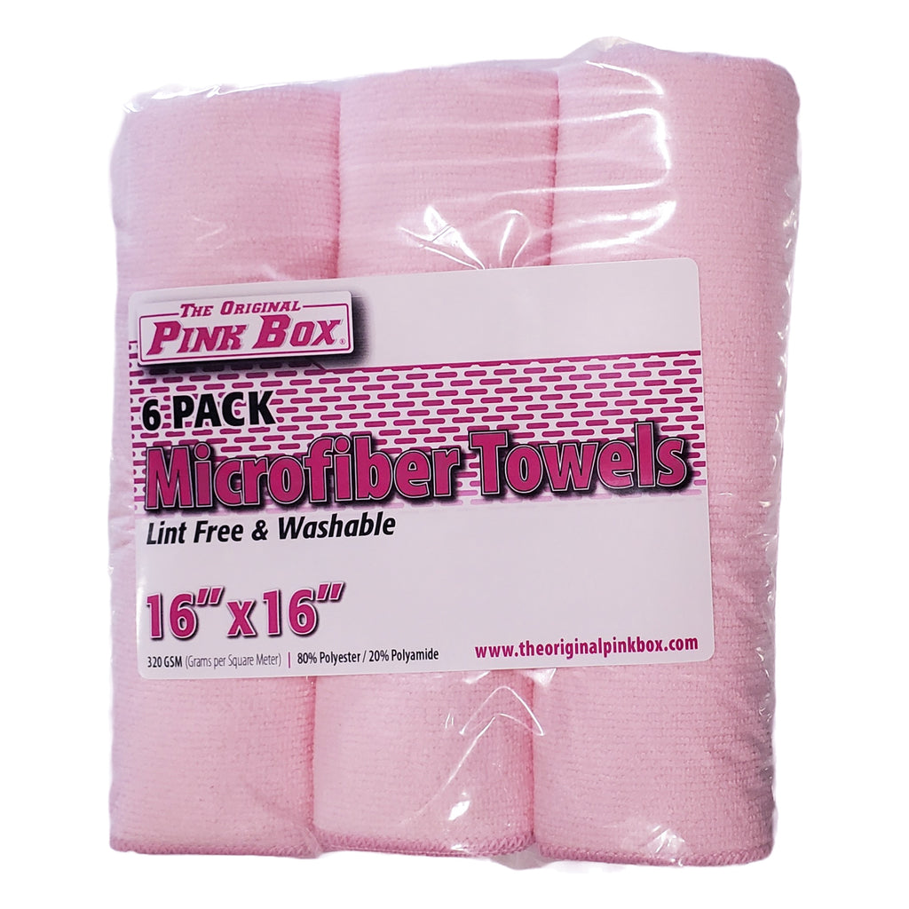 16-Inch x 16-Inch Microfiber Towels, 6-Pack