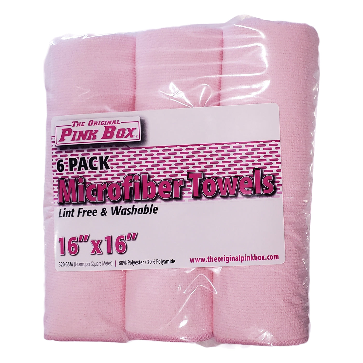 16-Inch x 16-Inch Microfiber Towels, 6-Pack